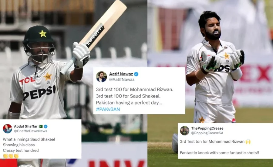 Netizens react as Saud Shakeel, Mohammad Rizwan dazzle Rawalpindi stadium with superb centuries on Day 2 of PAK vs BAN 1st Test