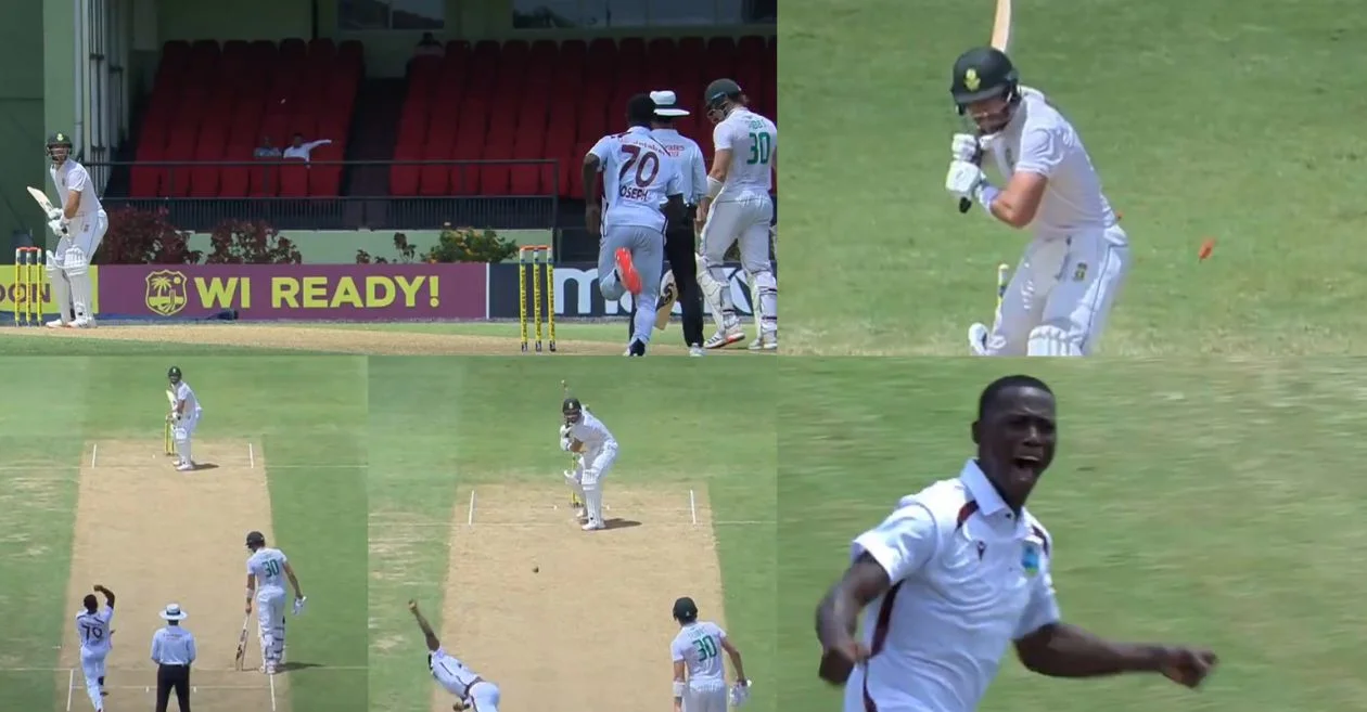 WI vs SA : Shamar Joseph claims Aiden Markram with a peach for his maiden home Test wicket | Day 1, 2nd Test