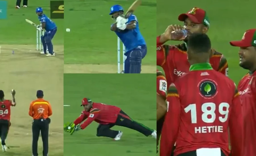 CPL 2024 : Pakistan’s Azam Khan grabs a breathtaking catch to dismiss Johnson Charles