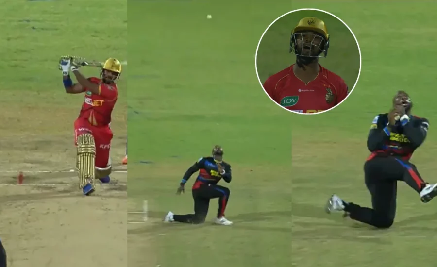 Fabian Allen take a spectacular catch to dismiss Nicholas Pooran in CPL 2024