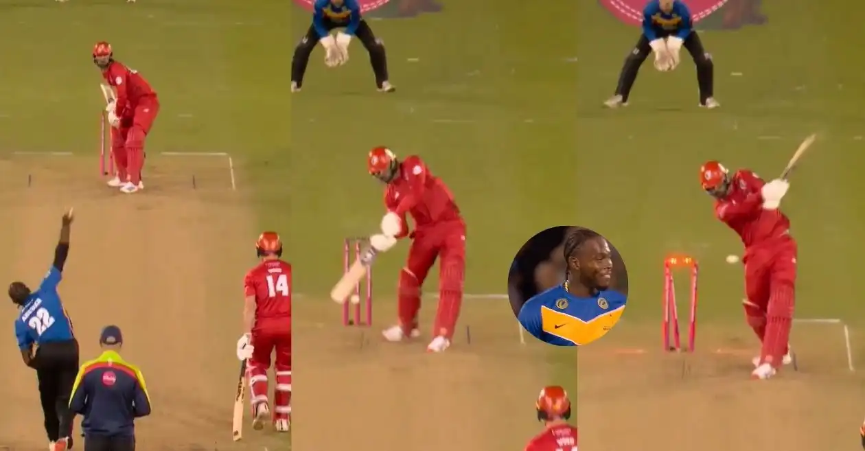 Jofra Archer cleans up Saqib Mahmood with a beauty during Sussex vs Lancashire game in T20 Blast 2024