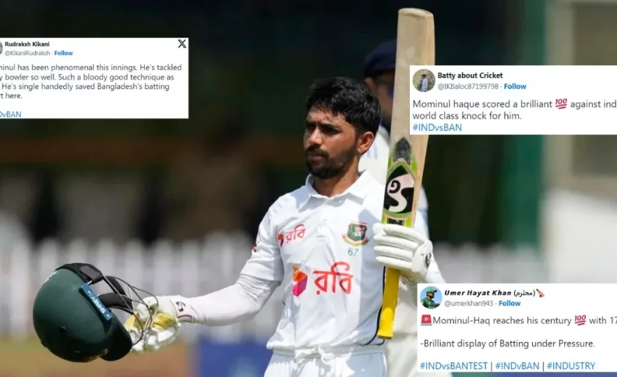 IND vs BAN 2024: Fans react as Mominul Haque slams a brilliant ton on Day 4 of the second Test