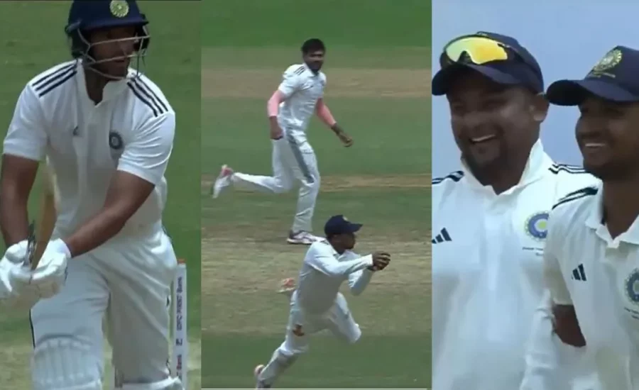 Musheer Khan takes a sublime one-handed catch to dismiss Shivam Dube in the Duleep Trophy 2024-25