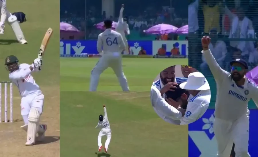 Rohit Sharma plucks a one-handed screamer to dismiss Litton Das on Day 4 of Kanpur Test | IND vs BAN