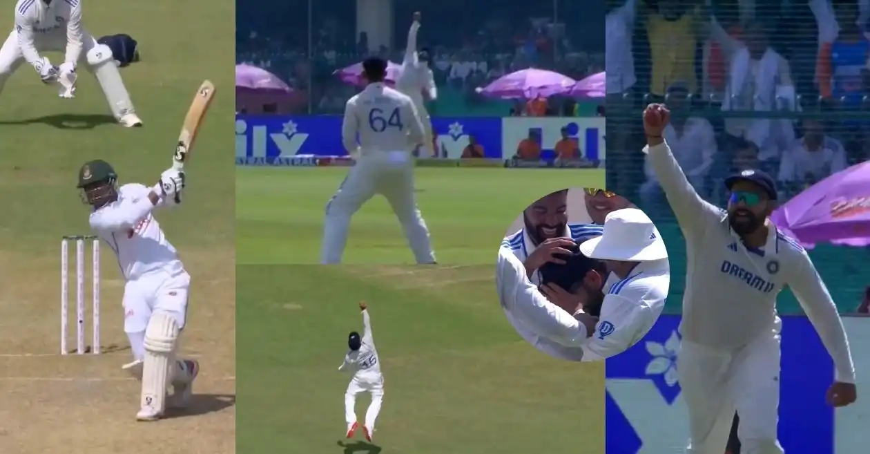 Rohit Sharma plucks a one-handed screamer to dismiss Litton Das on Day 4 of Kanpur Test | IND vs BAN