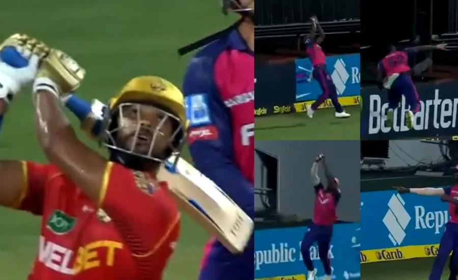 Rovman Powell and Jason Holder team up to take a brilliant catch in CPL 2024