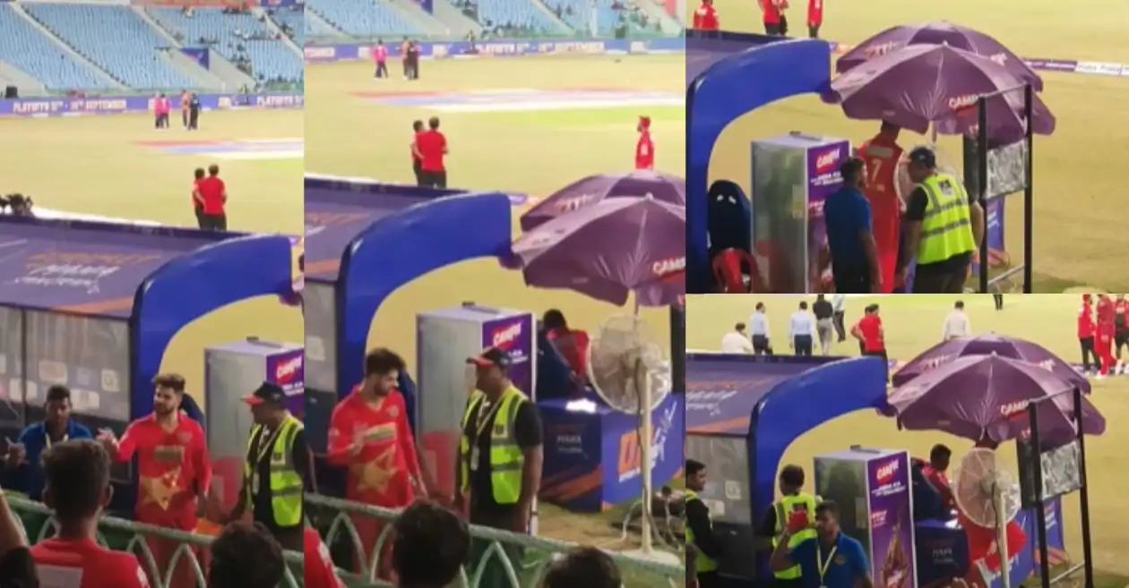 Sameer Rizvi gifts signed jersey to a fan during Kanpur Superstars vs Gorakhpur Lions game at UP T20 League 2024