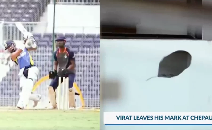 Virat Kohli breaks Chepauk wall with a powerful six in the practice session for Bangladesh Tests