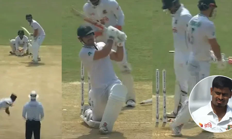 BAN vs SA : Taijul Islam bowls an absolute ripper to dismiss David Bedingham on Day 2 of the second Test