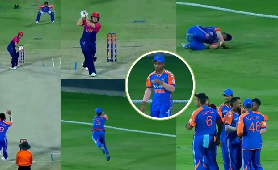 Ayush Badoni pulls off a jaw-dropping flying catch in Emerging Asia Cup 2024