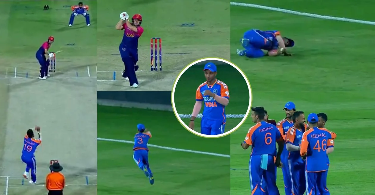 Ayush Badoni pulls off a jaw-dropping flying catch in Emerging Asia Cup 2024