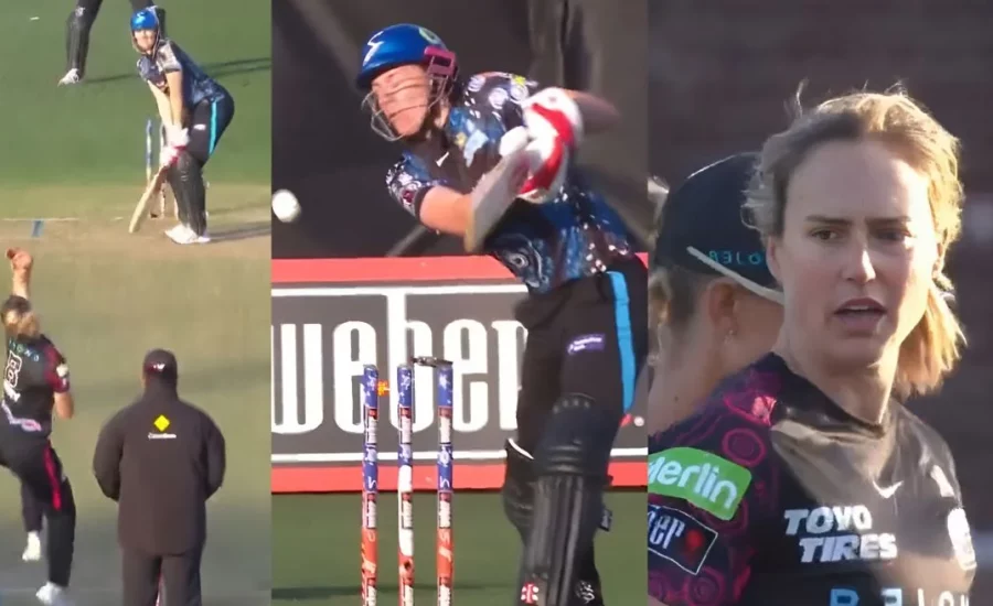 Ellyse Perry delivers an unplayable ball to dismiss Tahlia McGrath in the WBBL 2024