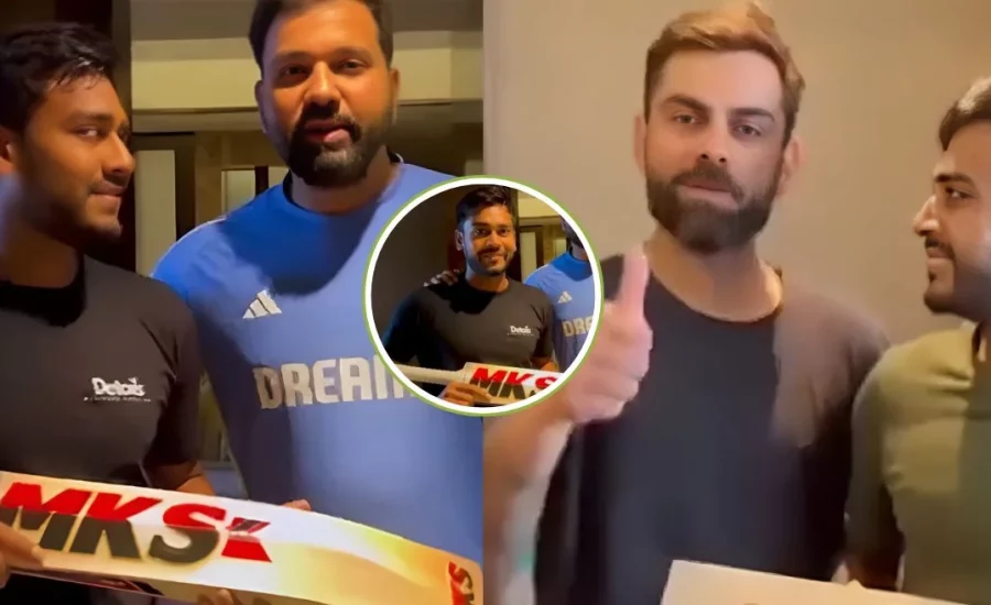 Virat Kohli thanks Mehidy Hasan Miraz in Bengali for the gifted bat, Rohit Sharma follows up with a special message