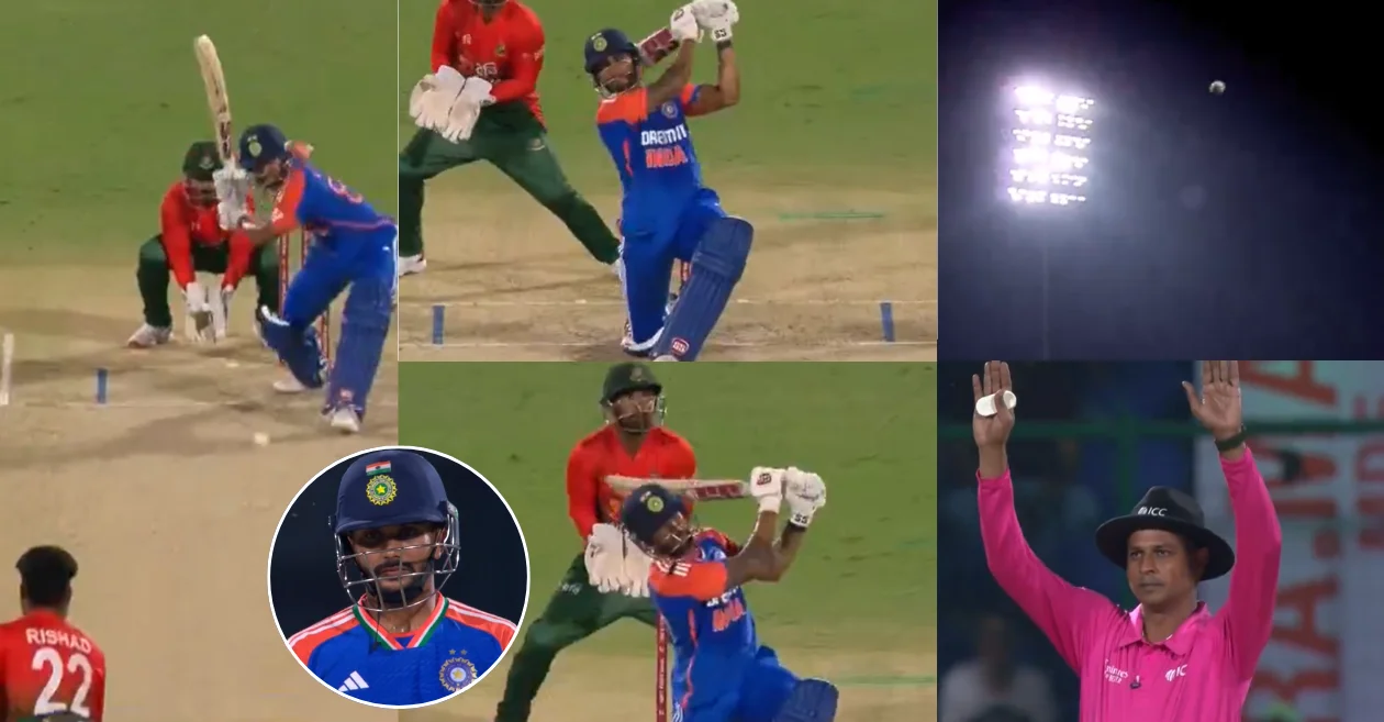 IND vs BAN : Nitish Kumar Reddy smashes two back-to-back sixes off Rishad Hossain in the second T20I