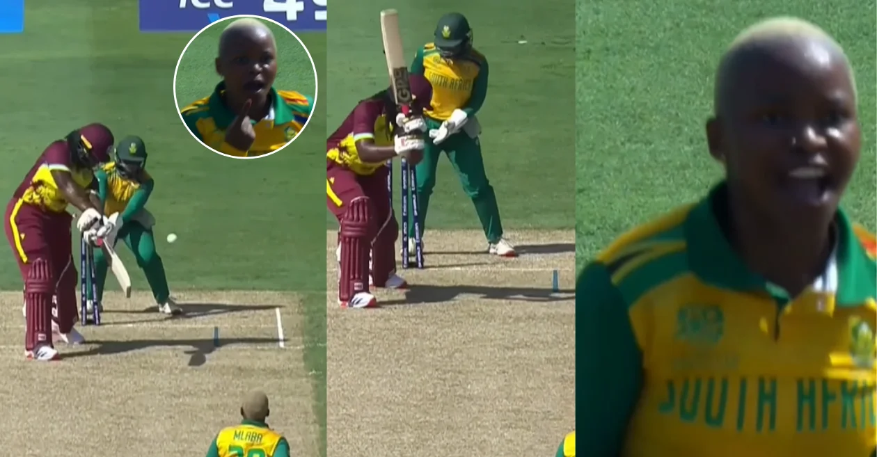 Nonkululeko Mlaba bowls an absolute jaffa to remove Qiana Joseph in Women’s T20 World Cup 2024