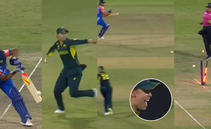 Phoebe Litchfield hits a bullseye to dismiss Richa Ghosh in Women’s T20 World Cup 2024