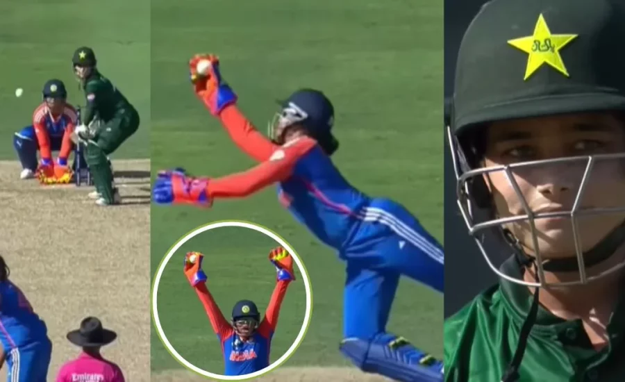 Richa Ghosh takes a sublime one-handed catch to dismiss Fatima Sana in Women’s T20 World Cup 2024