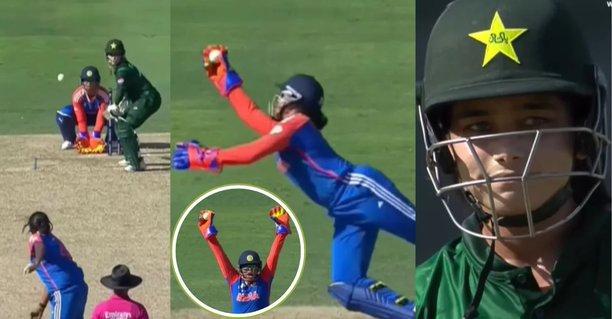 Richa Ghosh takes a sublime one-handed catch to dismiss Fatima Sana in Women’s T20 World Cup 2024