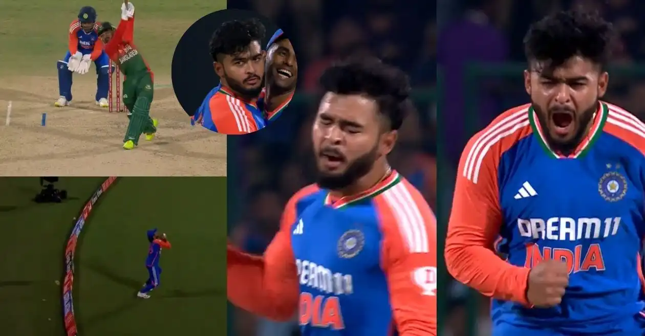 Riyan Parag’s pumped-up celebration after removing Mehidy Hasan Miraz in 2nd IND vs BAN T20I goes viral