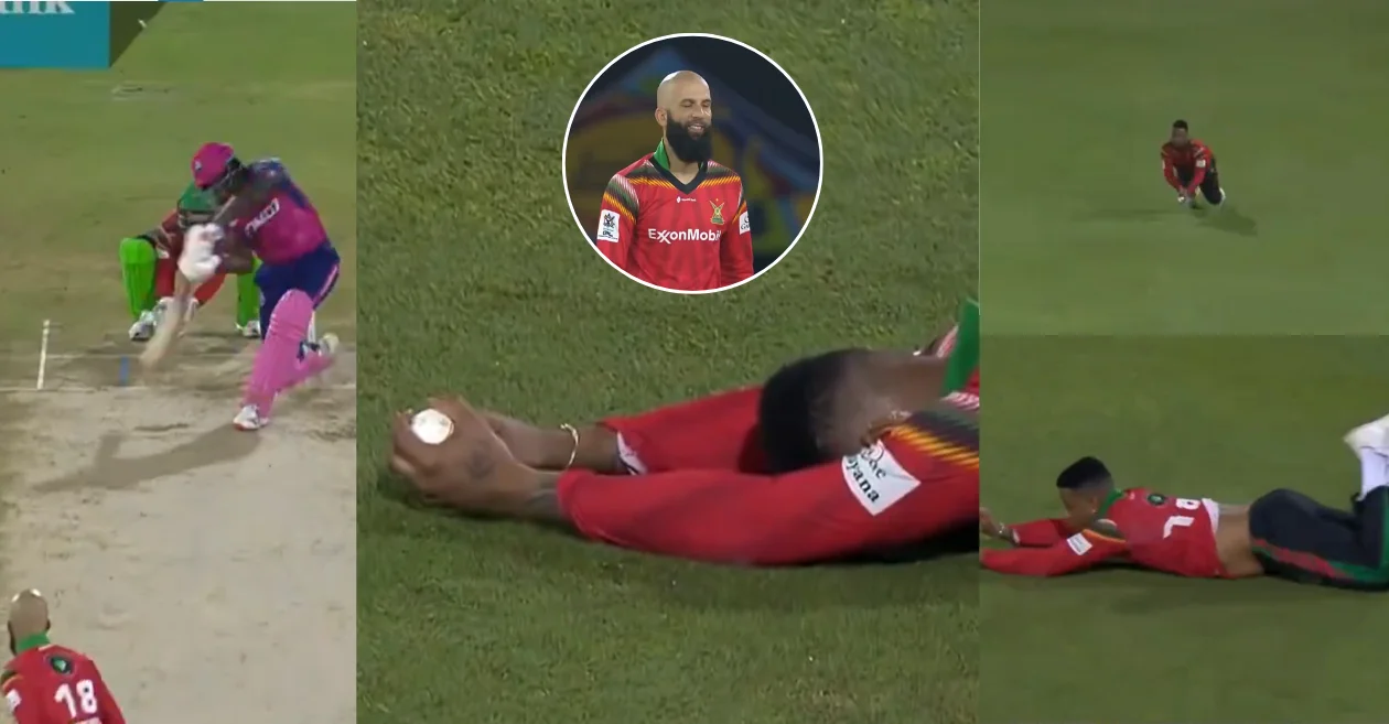 Shimron Hetmyer pulls off a blinder to dismiss Kadeem Alleyne in CPL 2024 Qualifier 2