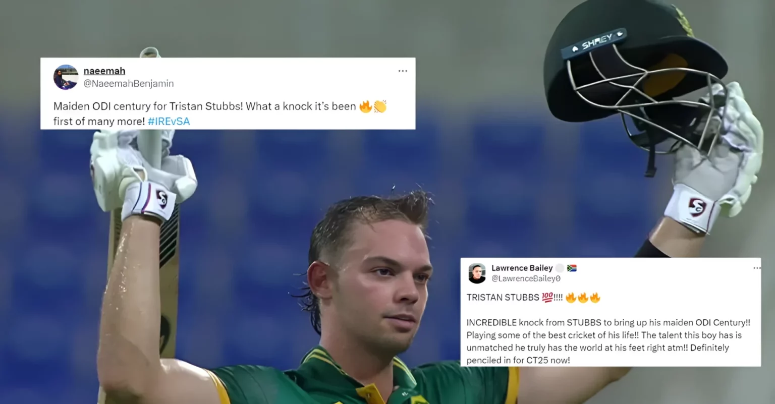 IRE vs SA: Fans laud Tristan Stubbs for his sensational maiden century in the 2nd ODI