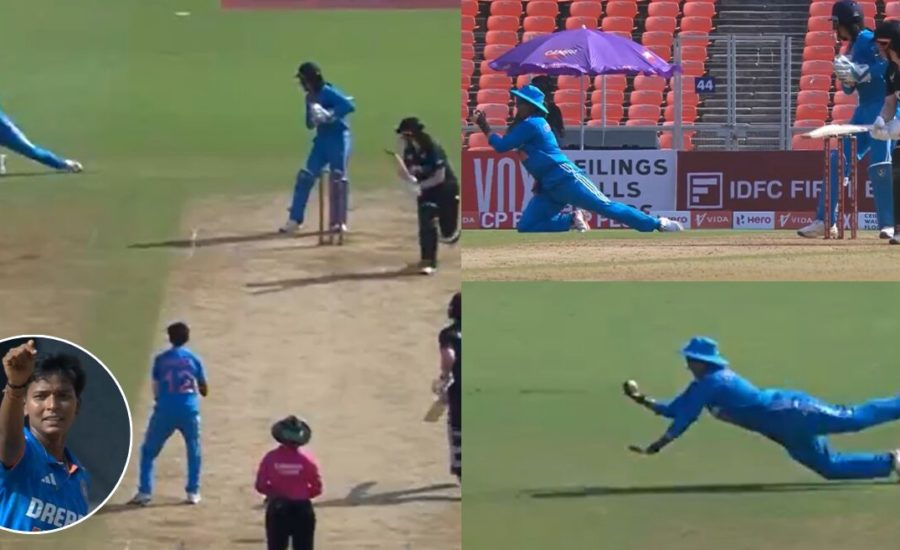 INDW vs NZW : Deepti Sharma pulls off a stunning catch in the slips to dismiss Georgia Plimmer