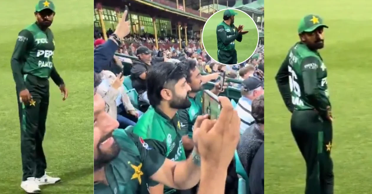 AUS vs PAK : Babar Azam fiercely glares at Pakistan fans shouting at him