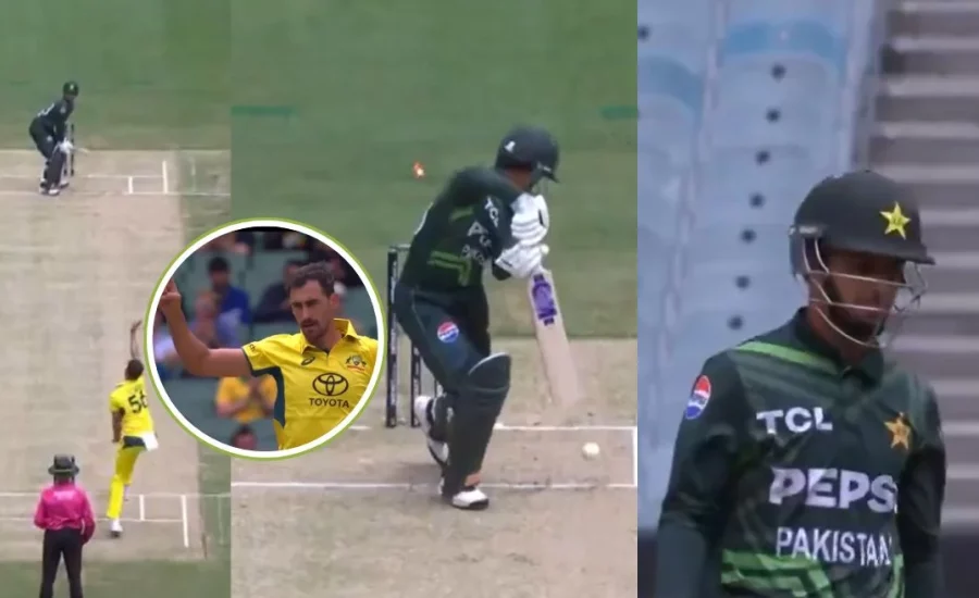 Saim Ayub falls cheaply in debut after Mitchell Starc disturbs his stumps | AUS vs PAK, 1st ODI