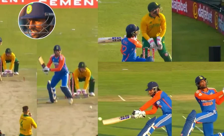 SA vs IND [WATCH]: Tilak Varma hits a spectacular reverse sweep off Aiden Markram for a six in the 3rd T20I