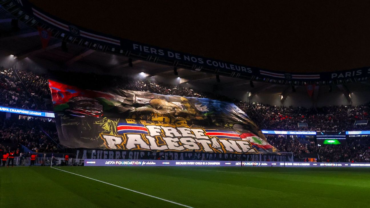 PSG fans unveil ‘Free Palestine’ banner in Champions League game