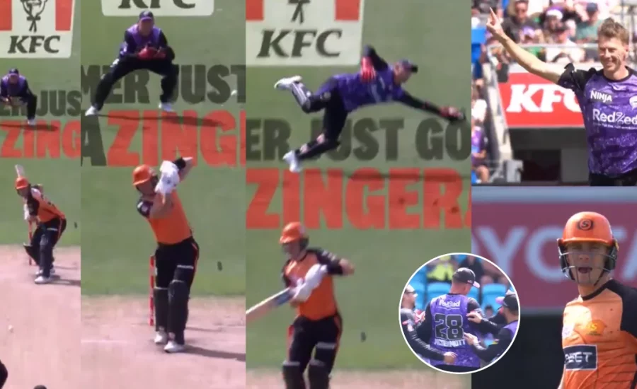 Ben McDermott’s incredible one handed catch of Finn Allen in the BBL 2024-25