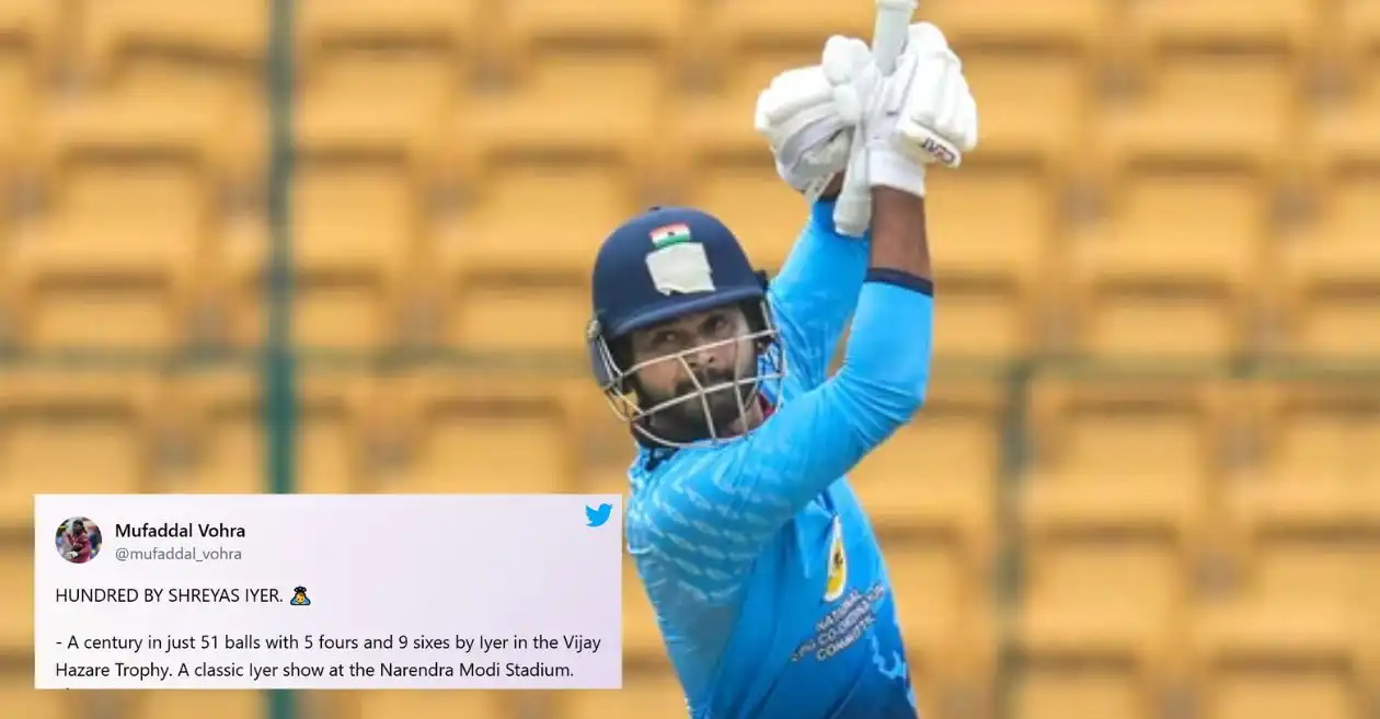 Fans go wild as Shreyas Iyer lights up Vijay Hazare Trophy 2024-25 with a sensational century