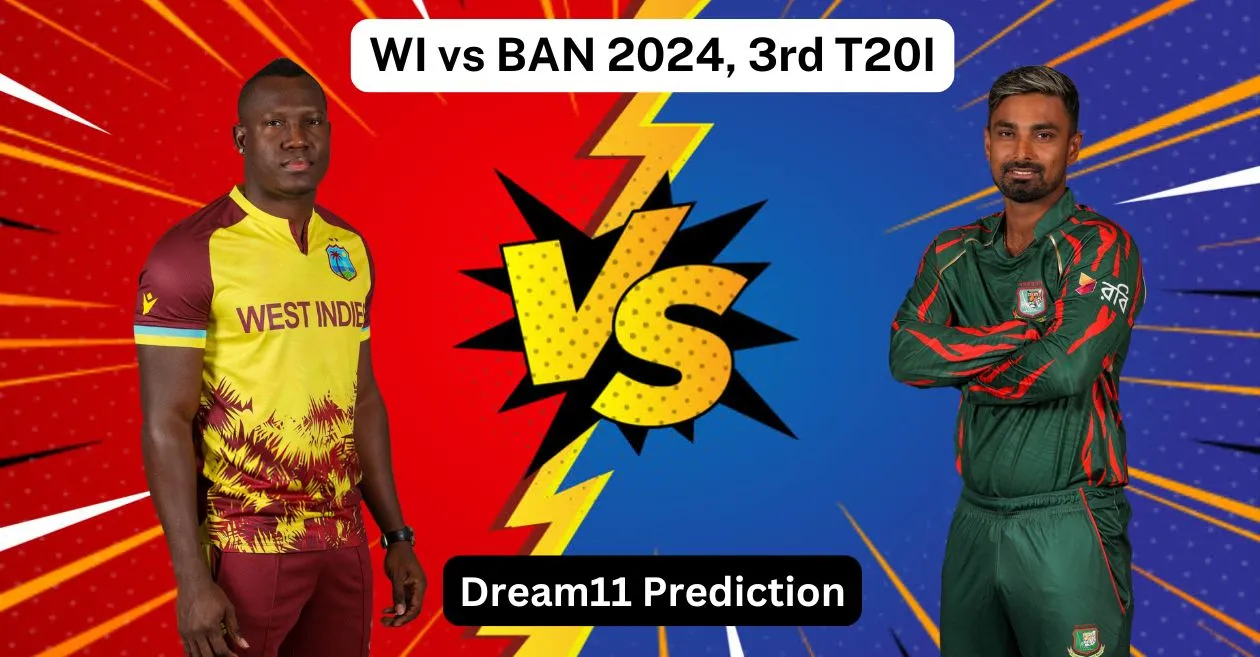 WI vs BAN 2024, 3rd T20I: Match Prediction, Dream11 Team, Fantasy Tips & Pitch Report | West Indies vs Bangladesh