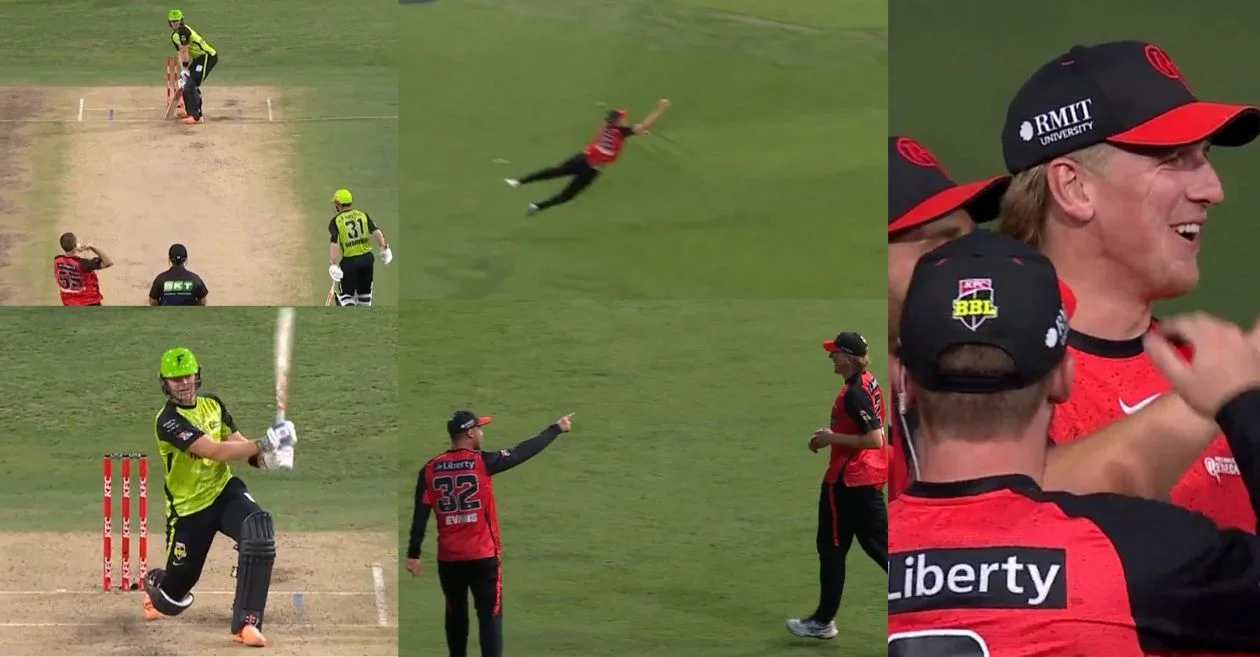 Will Sutherland takes ‘catch of the season’ to dismiss Sam Billings in BBL 2024-25