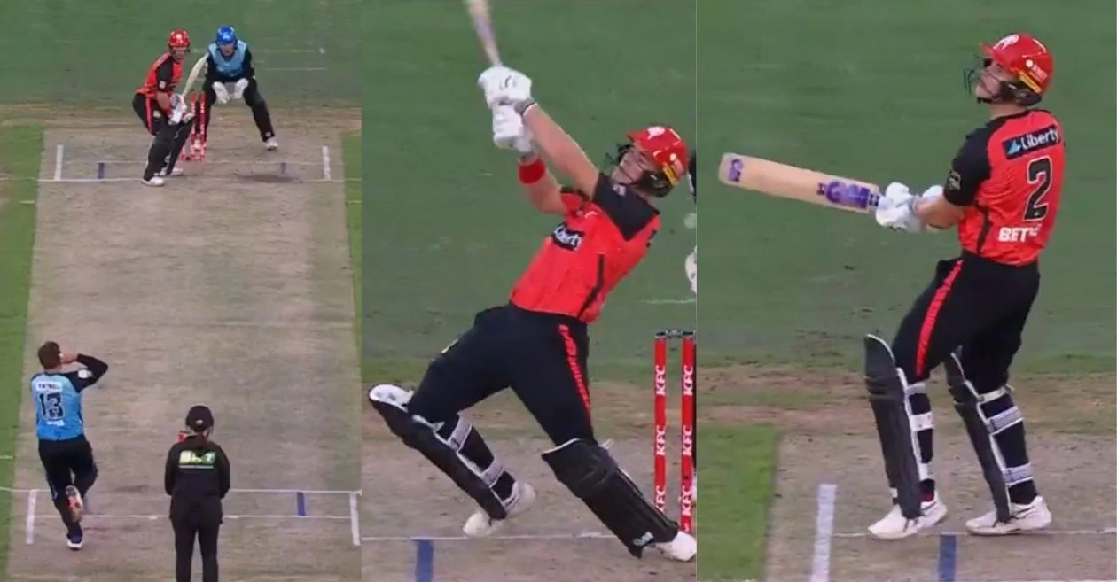 Jacob Bethell blasts a gigantic 96-metre six off Cameron Boyce to electrify the Melbourne crowd in BBL 2024-25