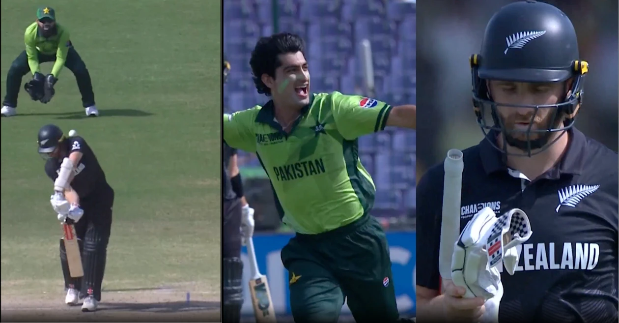 PAK vs NZ : Naseem Shah’s pumped up celebration after dismissing Kane Williamson in Champions Trophy 2025