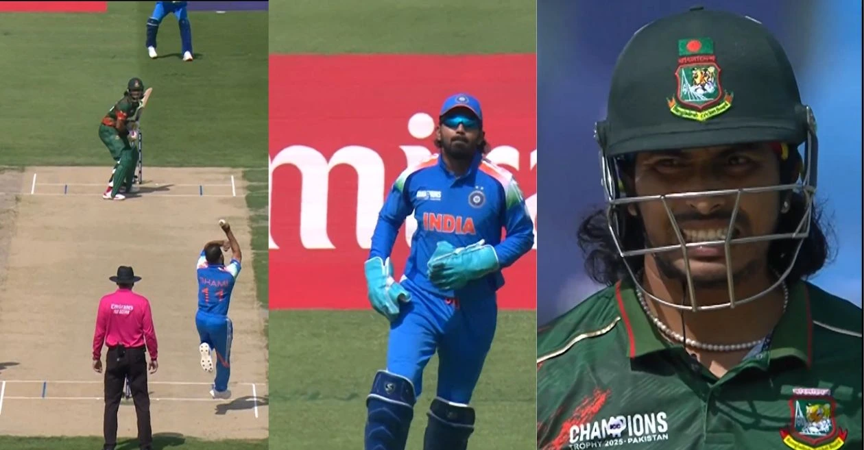 IND vs BAN : Mohammed Shami delivers a beauty to dismiss Soumya Sarkar on duck in Champions Trophy 2025