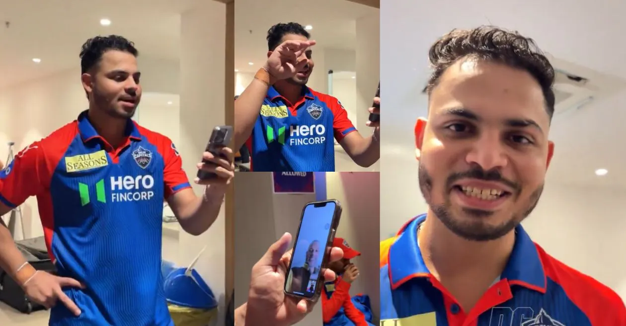 Ashutosh Sharma celebrates match-winning knock with mentor Shikhar Dhawan post DC vs LSG match in IPL 2025