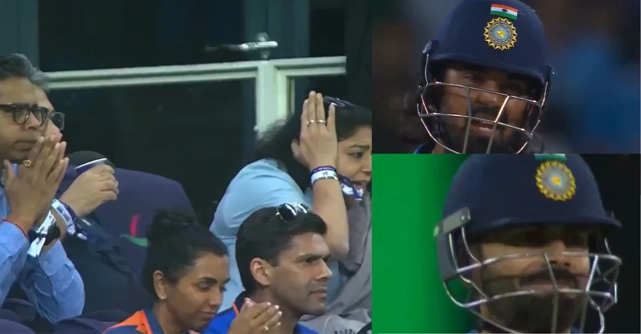 KL Rahul reacts in frustration after Virat Kohli’s wicket in the Champions Trophy 2025 semifinal chase against Australia