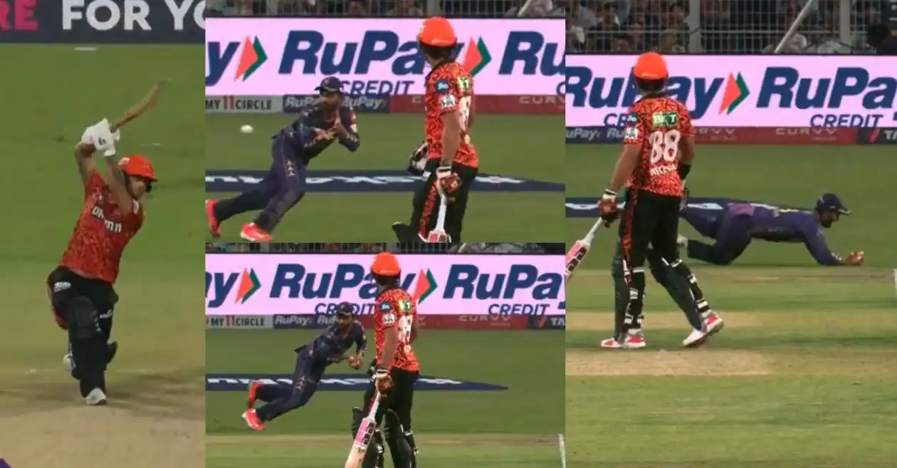 Ajinkya Rahane takes a stunning catch to dismiss Ishan Kishan in KKR vs SRH game at IPL 2025