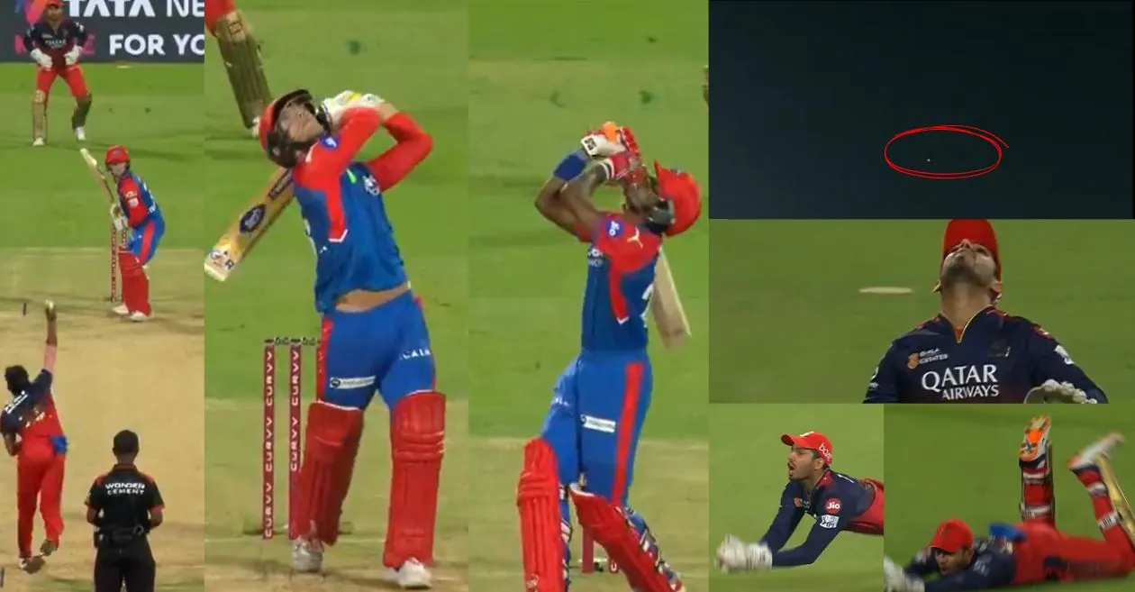 Jitesh Sharma grabs two sky high catches to dismiss Jake Fraser-McGurk and Abhishek Porel during RCB vs DC game in IPL 2025