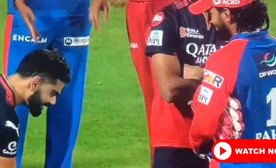 Virat Kohli imitates KL Rahul’s ‘Kantara celebration’ post DC vs RCB match in IPL 2025