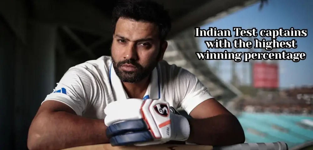Top 5 Indian Test captains with the highest winning percentage ft. Rohit Sharma