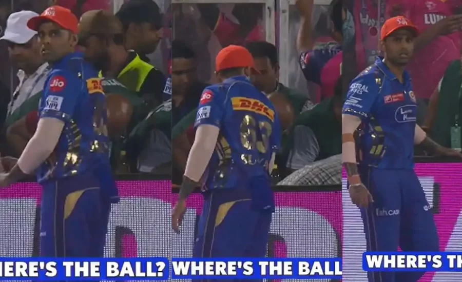 Suryakumar Yadav spotted searching for the lost ball as RR vs MI IPL 2025 match turns into gully cricket