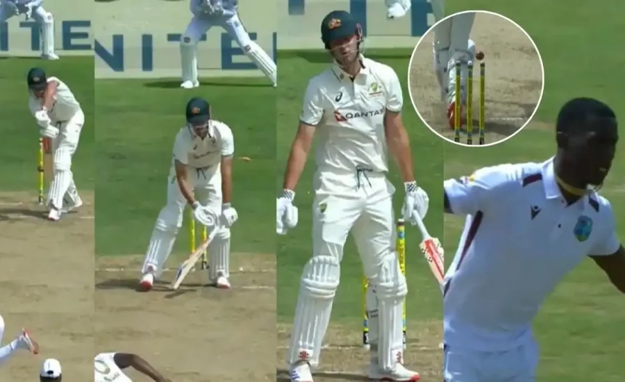 Shamar Joseph cleans up Beau Webster with an absolute peach on Day 1 of first Test – WI vs AUS