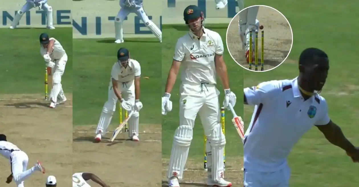 Shamar Joseph cleans up Beau Webster with an absolute peach on Day 1 of first Test – WI vs AUS