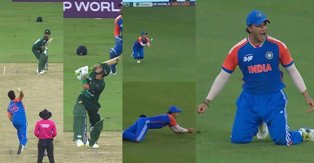 Asia Cup 2025 : Abhishek Sharma pulls off a sensational catch to remove Saim Ayub in IND vs PAK Super 4 game
