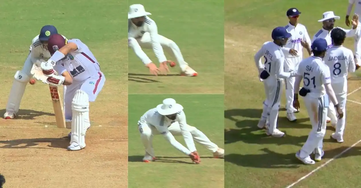 KL Rahul plucks a sharp catch to dismiss Brandon King on Day 3 of IND vs WI first Test