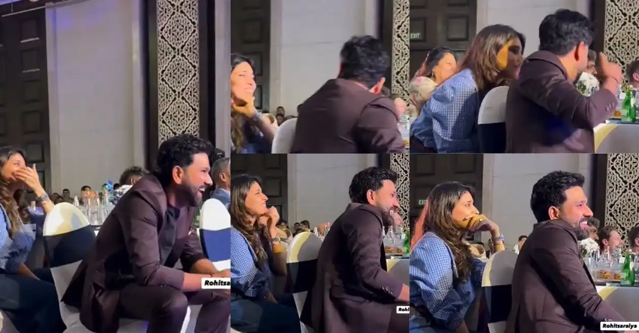 Rohit Sharma and Ritika Sajdeh’s adorable chemistry steals the limelight at CEAT Cricket Awards 2025