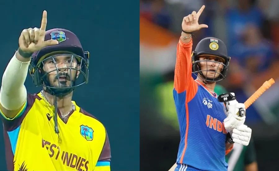 Amir Jangoo does the Abhishek Sharma celebration during West Indies’ consolation win over Nepal in 3rd T20I